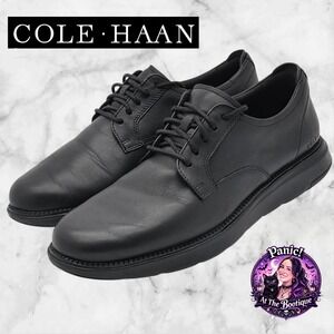 Cole Haan Derby Shoes Men 9.5 Black Leather Grand 360 Dress Casual Shoes Classic